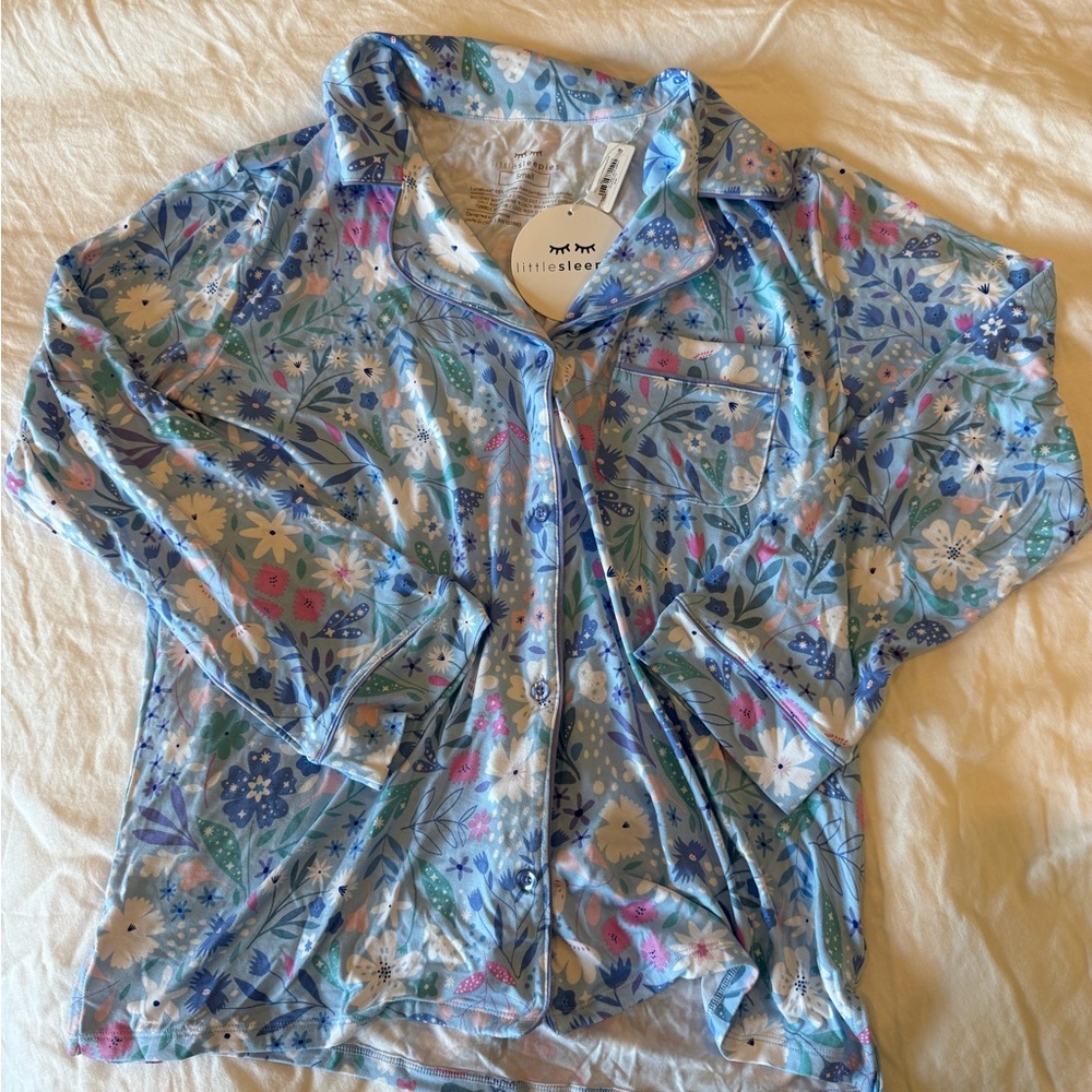 Little Sleepies Blue Floral Pajama Top